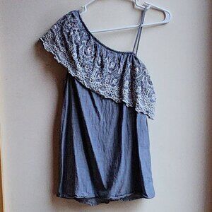 Fourteeth Place Eyelet Lace Off The Shoulder Blouse Size Small